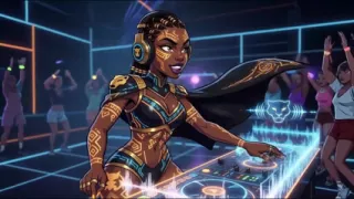 AI- DJ Girls in Private Exclusive Party - Beach Sunset + Tron Futuristic  + Tokyo Neon