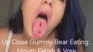 Up Close Gummy Bear Eating: Mouth Fetish