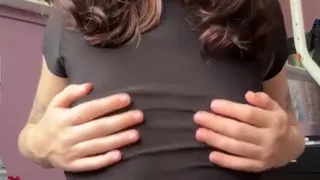 Solo Petite Teen Flashes Her Tits and Plays with Small Boobs