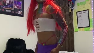 Indian Fem Boy Red Hair Slut Crossdresser Whore Big Dick In Pants Bulge Smll Tits