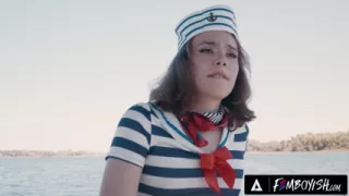 FEMBOYISH - Femboy Yuna Yule Wears Cute Sailor Outfit For Boat Day On Hunk Harrison Feels' Yacht