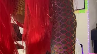 Indian Fem Boy Cowgirl Crossdresser Red Hair Slut Sissy Whore