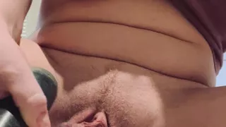 Milf squirts and masturbates with mortar her hot wet pussy pussy with thick pussy lips and squirted