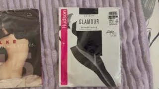 Footjob in Black Pantyhose in a Cottage