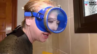 Flooded Mask Dishwashing in Wetsuit & Heels - Wet Mess Fun