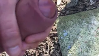 Uncut Thick Cock Cumshot with Just Slightly Pulling Back and Forth Foreskin Outside