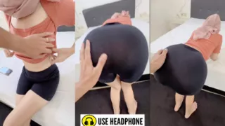 Awek Hijab Sex with someone else's husband in the bedroom, Malay hijab girl moaning until creampie.