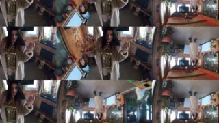 Golden Dress, Fur & Smoking Hairy Pussy, Deep Blowjob & Hard Doggy on a Freezer