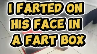 African Mistress Farts on His Face in a Fart Box