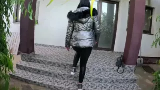 Gardener Deepthroat, Rough Facefucking and Double Cum on My Shiny Downjacket