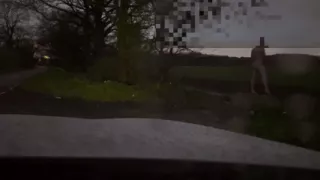 Wanking naked outdoors