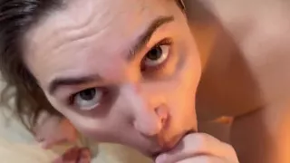 Naughty Wife Gives Blowjob Until She Gets Milk