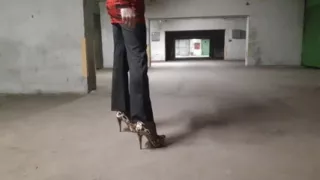 posing in the garage