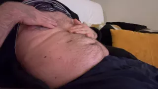 Handjob and juice uncut cock