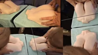 Fucking my Big Boobs masturbator toy in front of mirror (triple angle video)