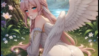 Hentai angel with big boobs masturbates