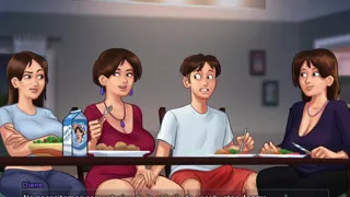 Aunt-in-law at Family Dinner Ends Up Tempting Landlady's Stepson - Summertime Saga