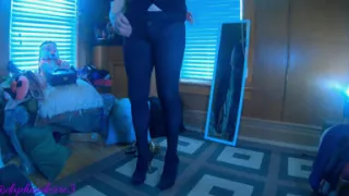 Daphne Practices Walking in High Heels and Cums for You
