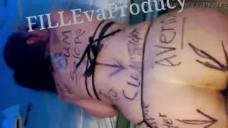 Mazy Kinn humiliating with the black pencil as a commodity without any self-esteem