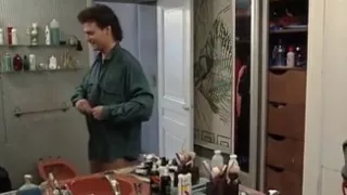 Pubic Haired Blonde Fucked in the Bathroom