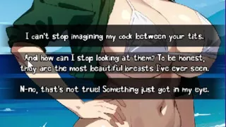 The date with Tsunade on the beach. Topless of Naruto's biggest natural tits.