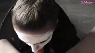 Vampire girl passionate sucks big cock to cum in mouth