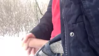Funny Fat Cock Intense Jerking at Cold Park