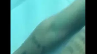 Pulling Cock of Swimtrunks in the Pool ( Cock and Feet Underwater )