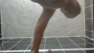 Playing in the bathroom