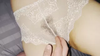 Stepmom in Lace Panties and a Gorgeous Hairy Called Me to Her Bed and I Let Out a White Stergoat of Love on Her Panties!