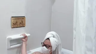 The charm of a black kebaya woman takes a shower and masturbates