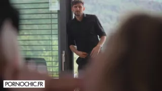 The couple welcomes a guest at home