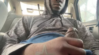 I'm In My Car Jerking Off And Busted A Creamy Fat Load Of Cum