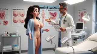 Beautiful Curvy Brunette Woman Patient Undergoes Professional Gynecological Examination Whilst Completely Nude