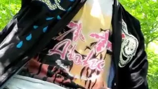 Quick Cumshot in the Park - Cock Out of Jeans
