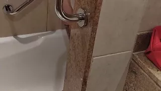 Watch for My Teen Stepsister at the Hotel Room. They Caught Me and Give Me a Handjob in the Shower