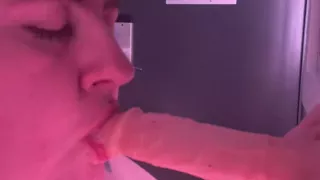 Messy BBW Gagging on Dildo