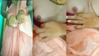 Indian Gay Crossdresser Bottom crossdressing in silky saree with heavy jwellery real homemade sex
