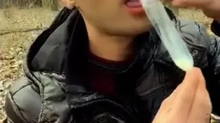I Found Straight Friends Condom After Night Picnic, so I Enjoy His Cum