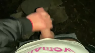 Big Dick Night Jerk off - Cumshot on Stones in the Park POV