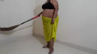 Desi Maid Gets Sexually Aroused While Sweeping the House and Has Sex with the Broom