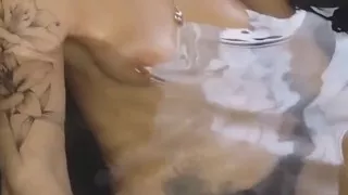 Relaxing in the Jacuzzi, They're Massaging My Breasts