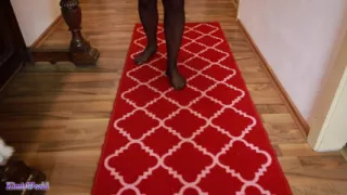 Asmr Nylon Walking on Carpet - Sheer Stockings Feet and Soft Footstep Sounds