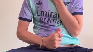 Masked Soccer Bro Jerks Off and Shows Ass