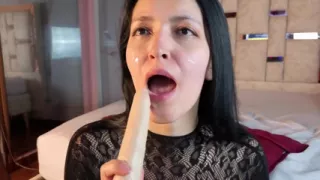 Sloppy Dildo Play: Leaving my face soaked until dripping