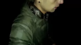 Night Outdoor Walking with Face Covered by Cum and Cum Tasting (full Vid)