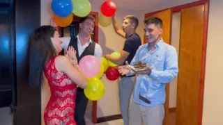 Tattooed Argentina Asks for 3 Guys for a Party and a Gang Bang with Double Penetrations - Mica