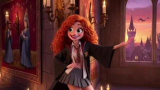 POV One Full Week With Stunning Slim Curly Fiery Ginger Girl At Magical University In Vibrant 3D Cartoon Style
