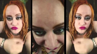 Talking to her boyfriend on the phone while she sucks off his cute buddy