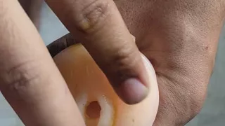 The condom broke the first time. Big cock fuck pussy toy